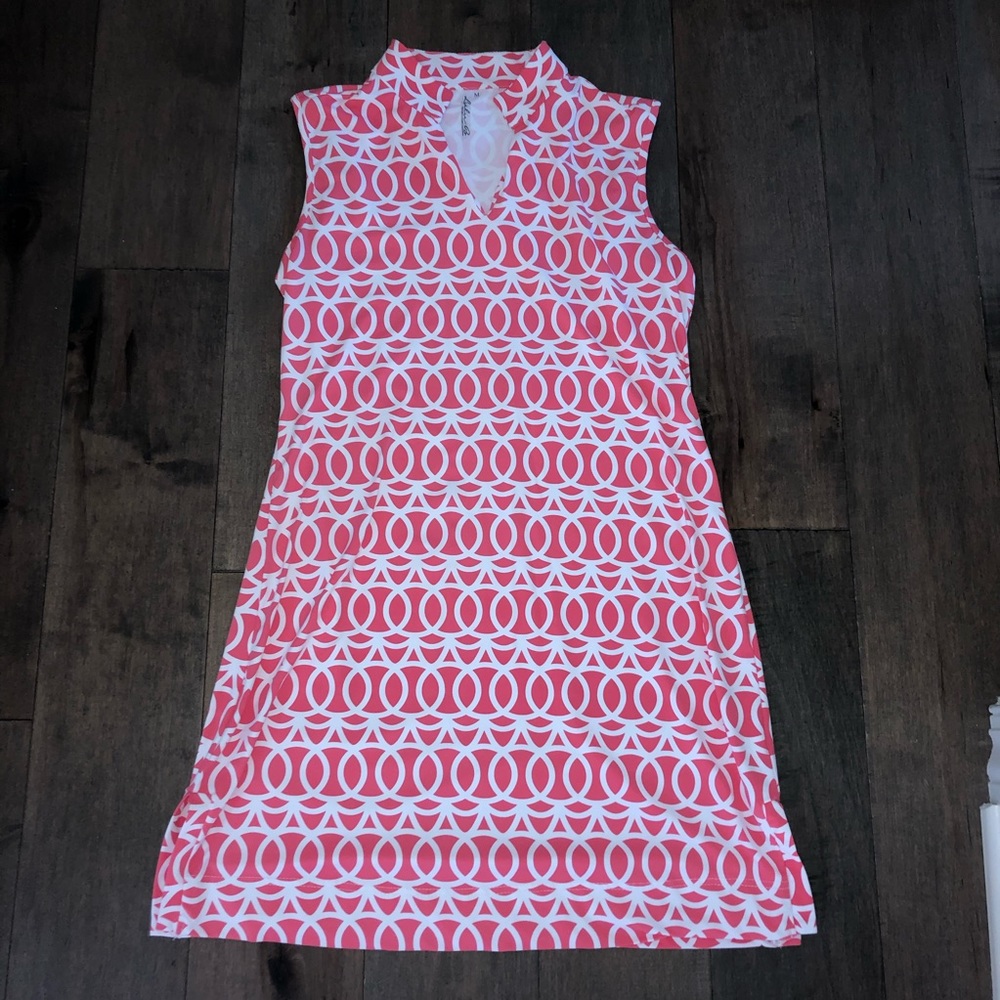 CUTE PINK AND WHITE LULU B MINI DRESS
